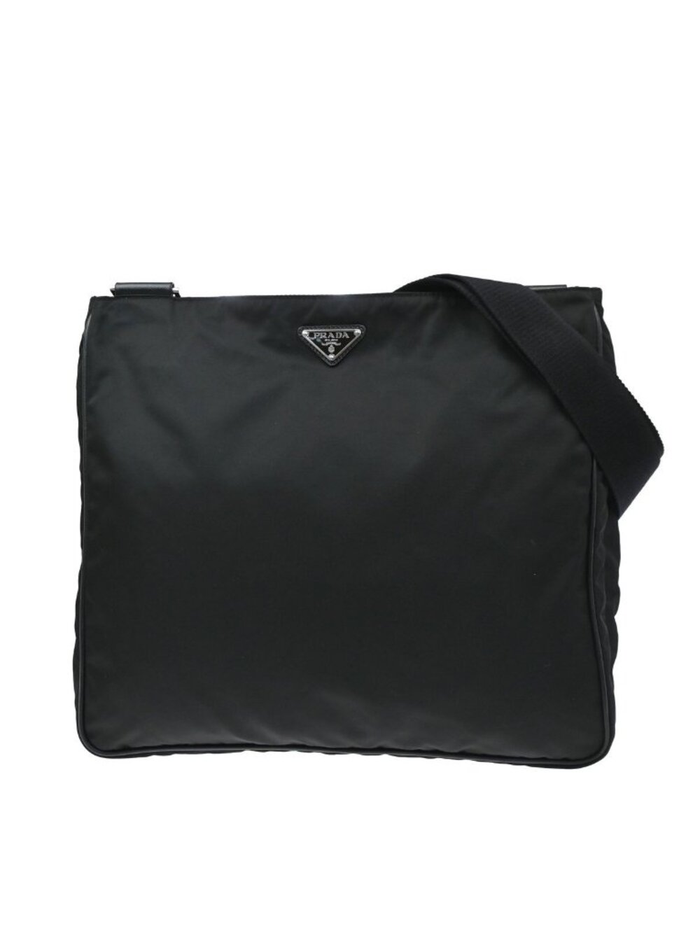 Prada Tessuto Shoulder Bag Black Nylon Leather